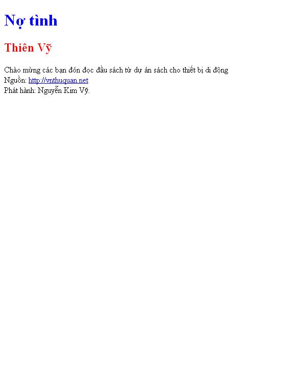 Bìa truyện Nợ tình