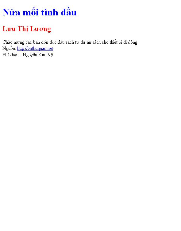 Bìa truyện Nửa mối tình đầu