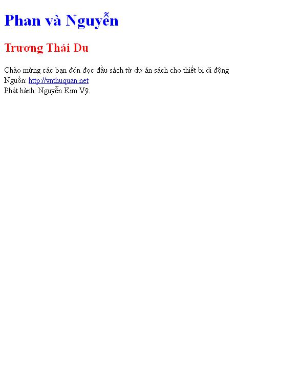 Bìa truyện Phan và Nguyễn