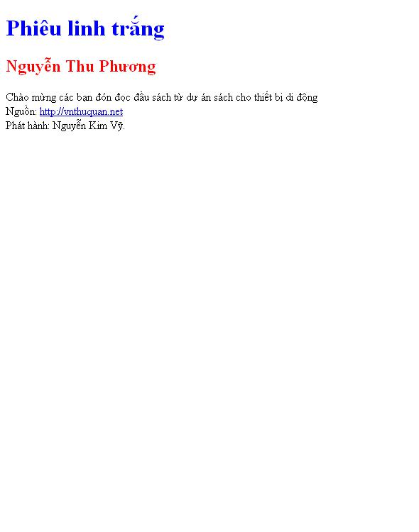 Bìa truyện Phiêu linh trắng
