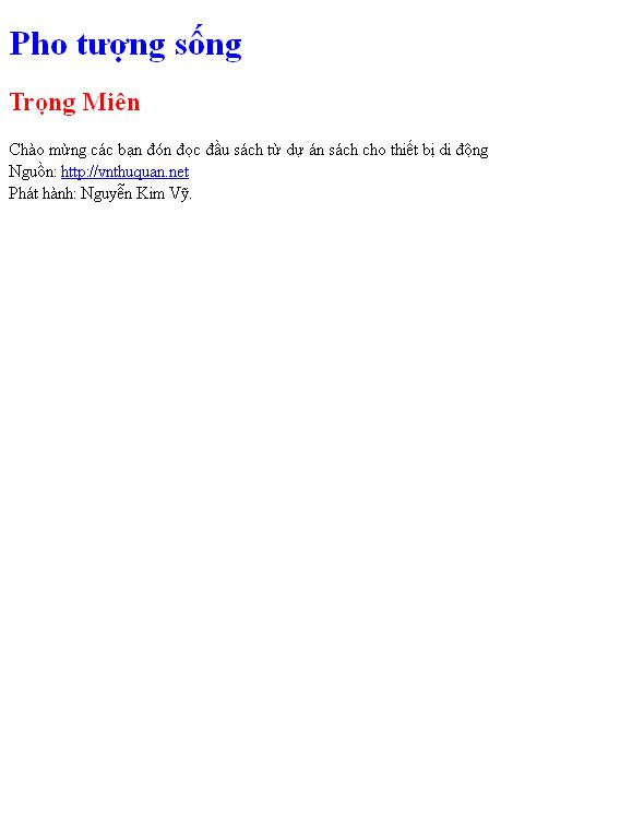 Bìa truyện Pho tượng sống
