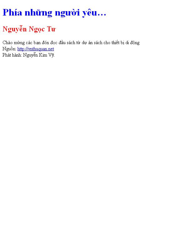 Bìa truyện Phía những người yêu…