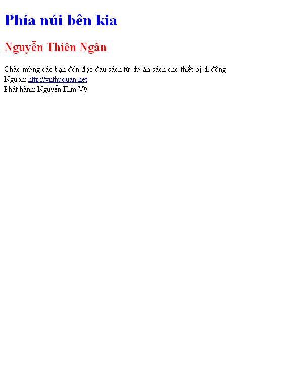 Bìa truyện Phía núi bên kia