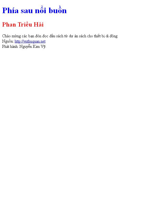 Bìa truyện Phía sau nổi buồn