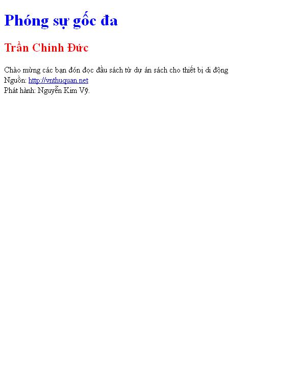 Bìa truyện Phóng sự gốc đa