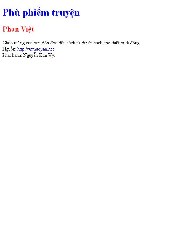 Bìa truyện Phù phiếm truyện