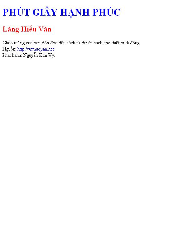 Bìa truyện PHÚT GIÂY HẠNH PHÚC