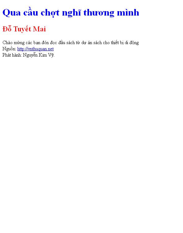 Bìa truyện Qua cầu chợt nghĩ thương mình