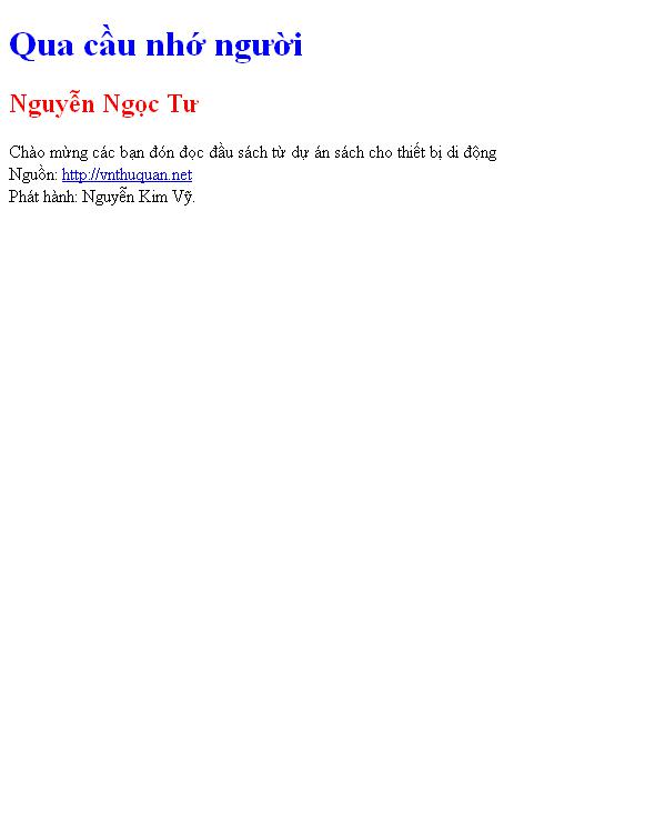 Bìa truyện Qua cầu nhớ người