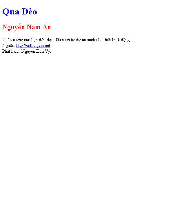 Bìa truyện Qua Đèo