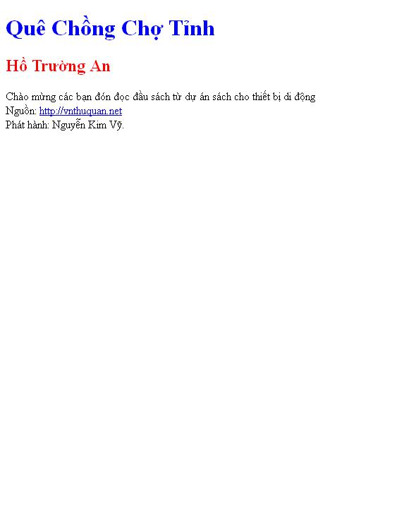 Bìa truyện Quê Chồng Chợ Tỉnh
