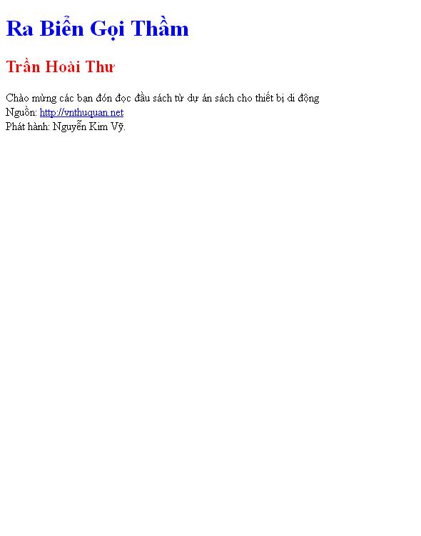 Bìa truyện Ra Biển Gọi Thầm