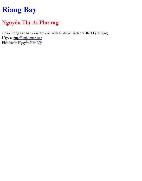 Bìa truyện Riang Bay