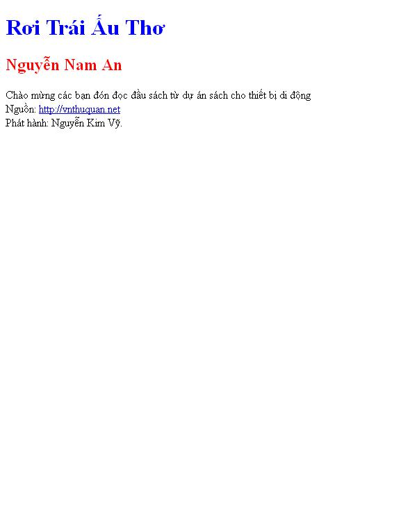 Bìa truyện Rơi Trái Ấu Thơ