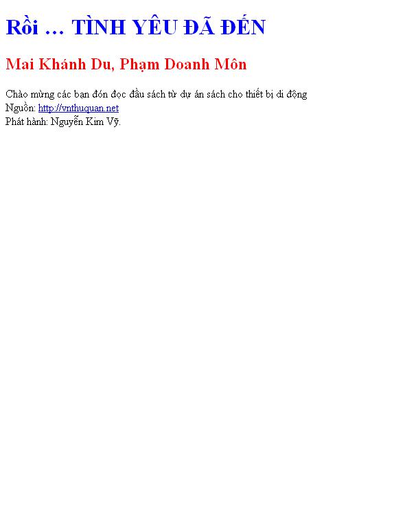 Bìa truyện Rồi … TÌNH YÊU ĐÃ ĐẾN