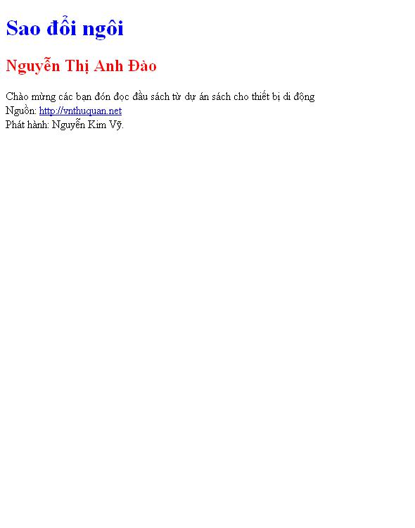 Bìa truyện Sao đổi ngôi
