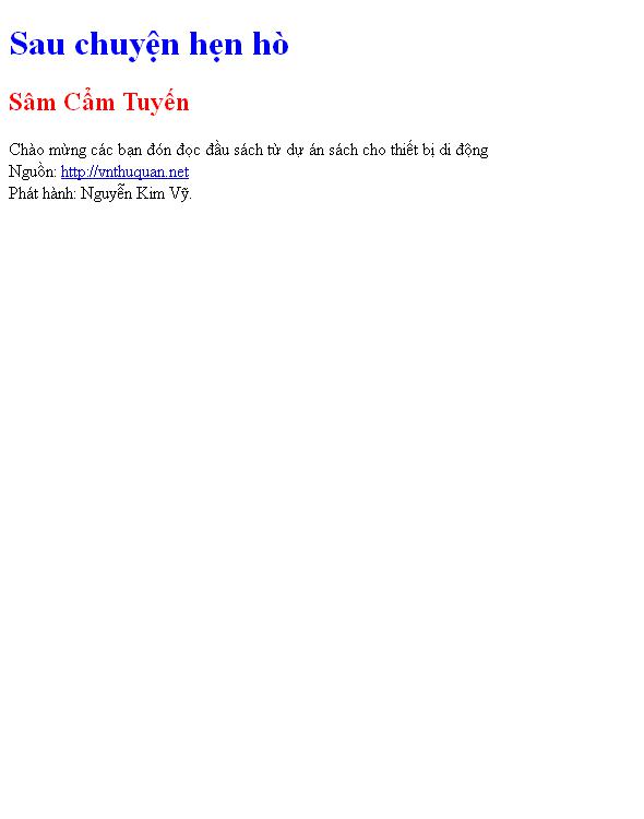 Bìa truyện Sau chuyện hẹn hò