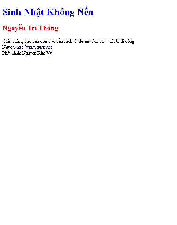 Bìa truyện Sinh Nhật Không Nến