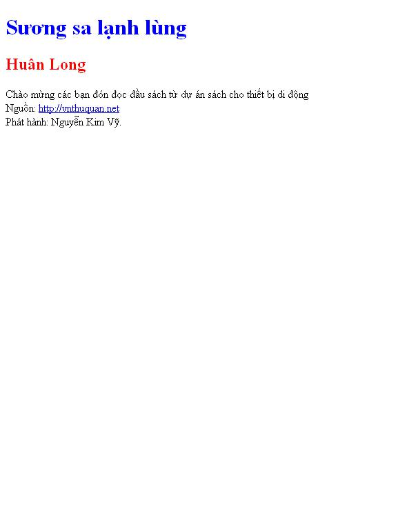 Bìa truyện Sương sa lạnh lùng