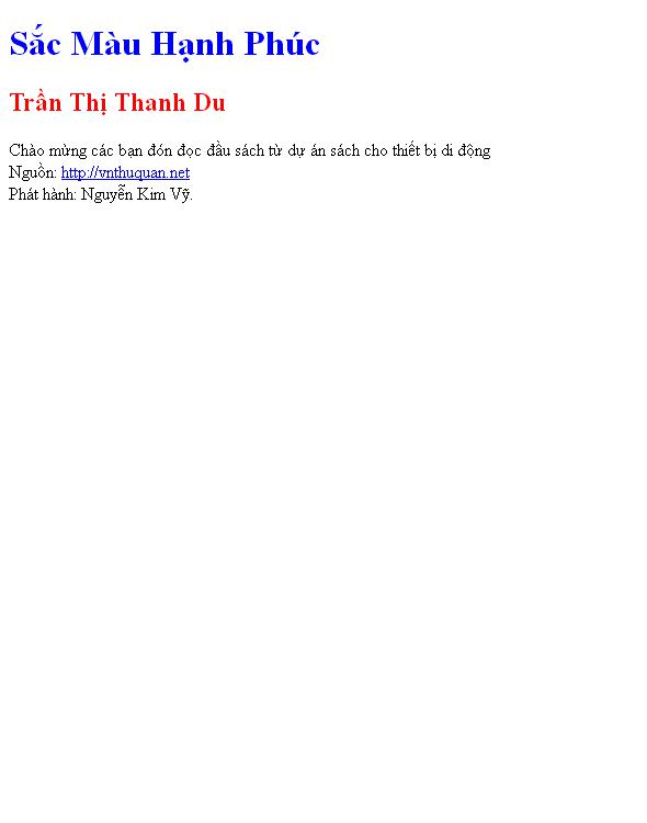 Bìa truyện Sắc Màu Hạnh Phúc