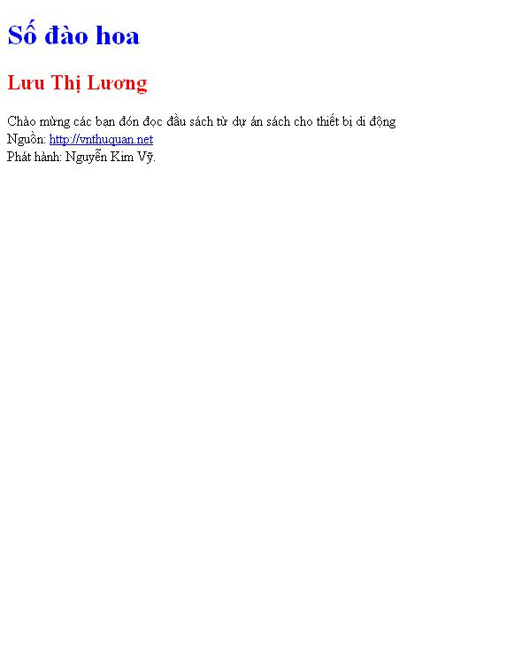 Bìa truyện Số đào hoa