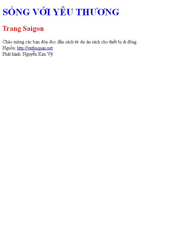 Bìa truyện SỐNG VỚI YÊU THƯƠNG