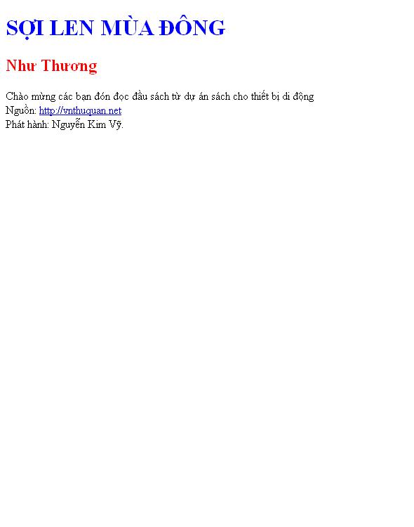Bìa truyện SỢI LEN MÙA ĐÔNG