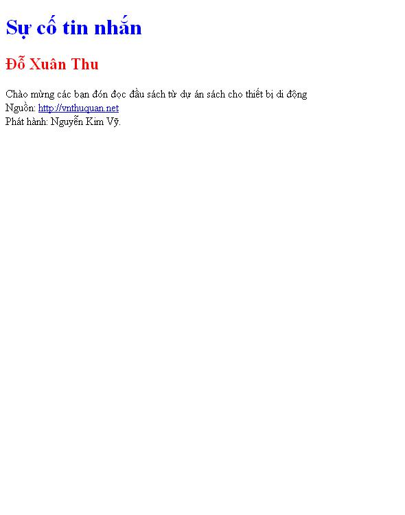 Bìa truyện Sự cố tin nhắn
