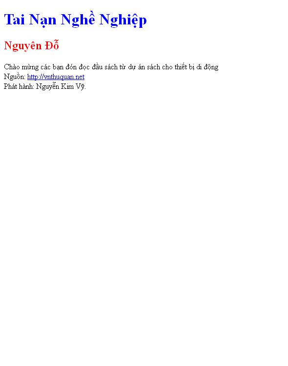 Bìa truyện Tai Nạn Nghề Nghiệp