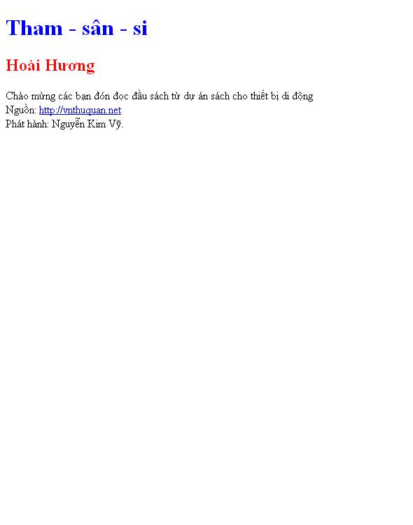 Bìa truyện Tham - sân - si