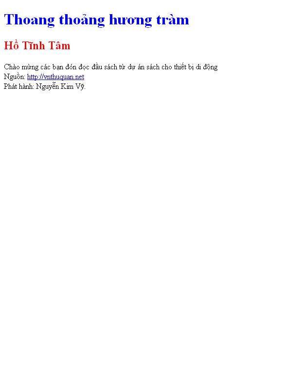 Bìa truyện Thoang thoảng hương tràm