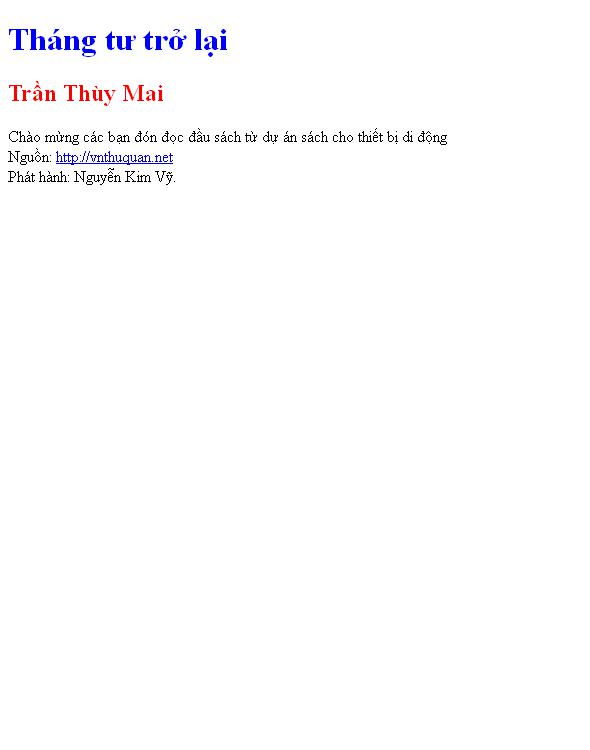 Bìa truyện Tháng tư trở lại