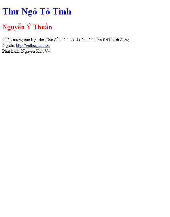 Bìa truyện Thư Ngỏ Tỏ Tình