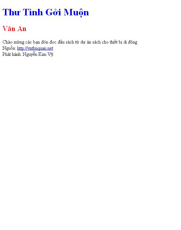 Bìa truyện Thư Tình Gởi Muộn