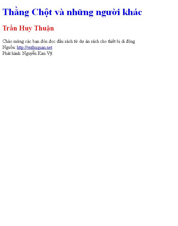 Bìa truyện Thằng Chột và những người khác
