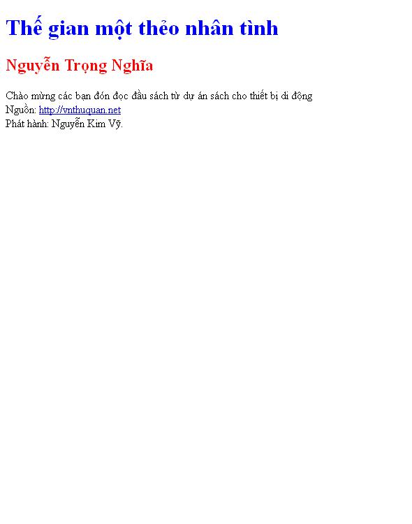 Bìa truyện Thế gian một thẻo nhân tình