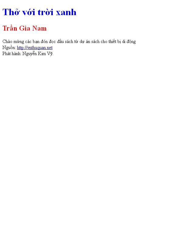 Bìa truyện Thở với trời xanh