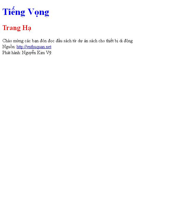 Bìa truyện Tiếng Vọng