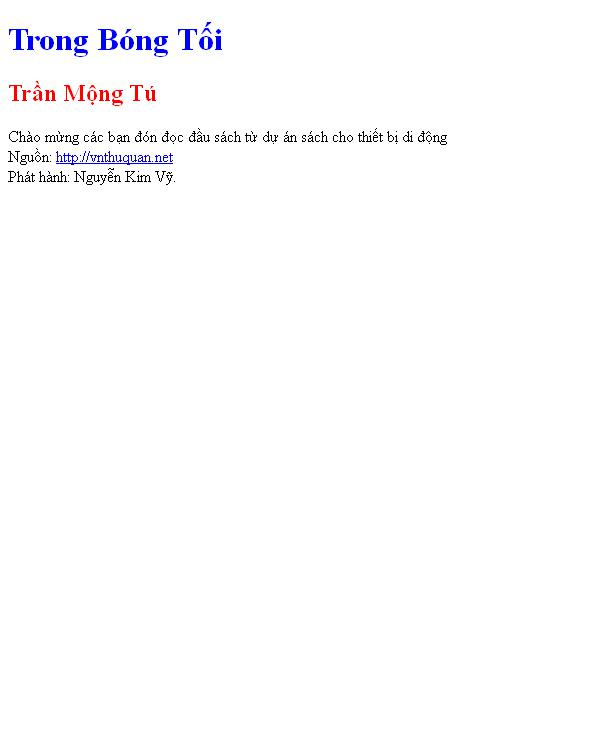 Bìa truyện Trong Bóng Tối