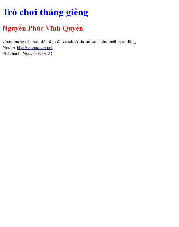 Bìa truyện Trò chơi tháng giêng