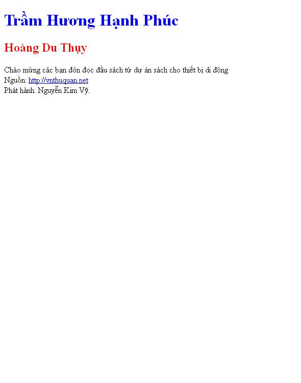 Bìa truyện Trầm Hương Hạnh Phúc