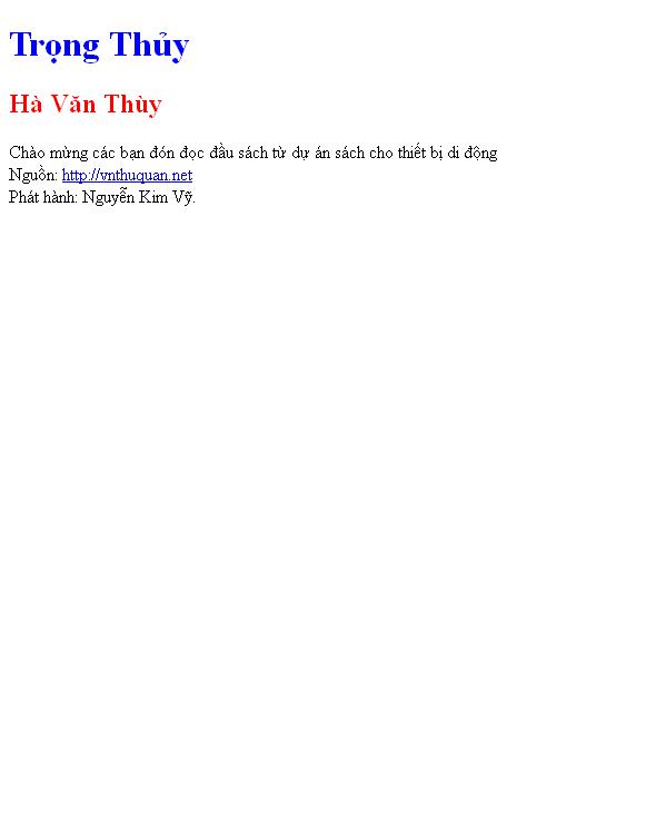 Bìa truyện Trọng Thủy