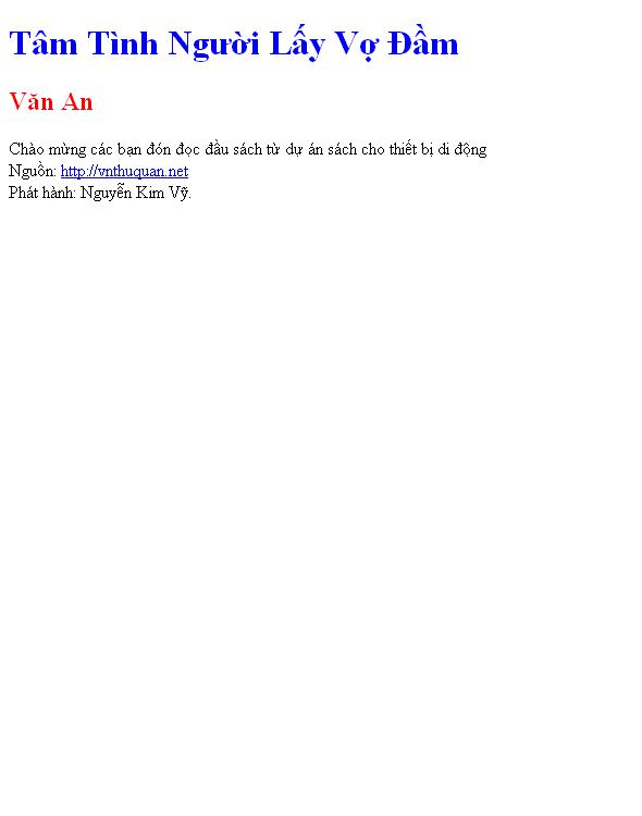 Bìa truyện Tâm Tình Người Lấy Vợ Đầm