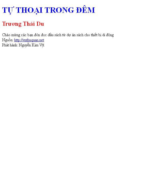 Bìa truyện TỰ THOẠI TRONG ĐÊM