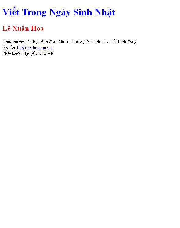 Bìa truyện Viết Trong Ngày Sinh Nhật