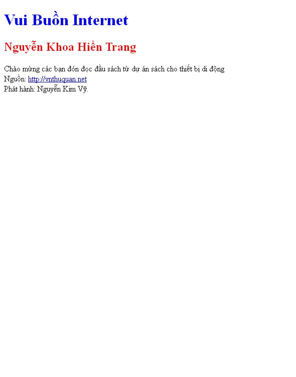 Bìa truyện Vui Buồn Internet
