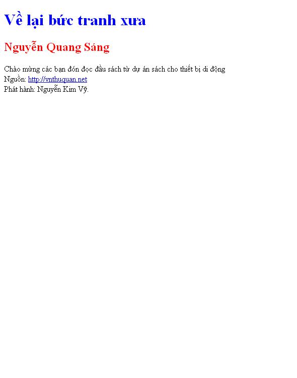Bìa truyện Về lại bức tranh xưa