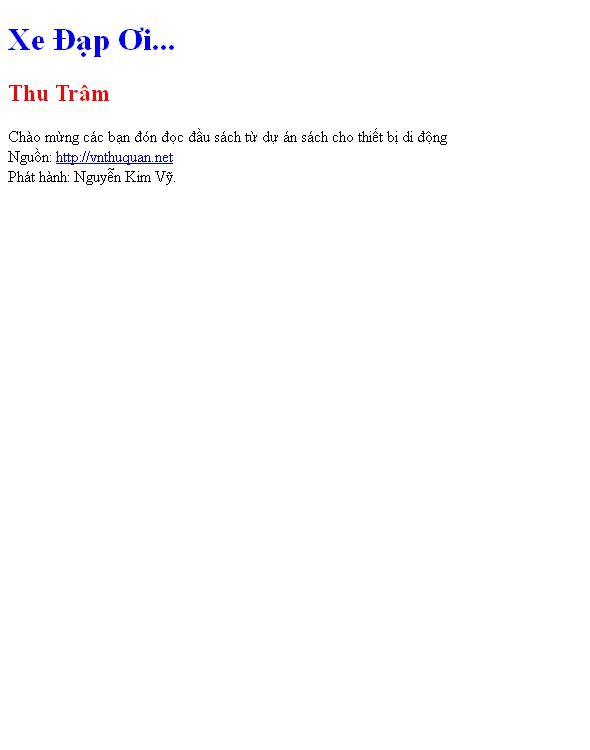 Bìa truyện Xe Đạp Ơi...