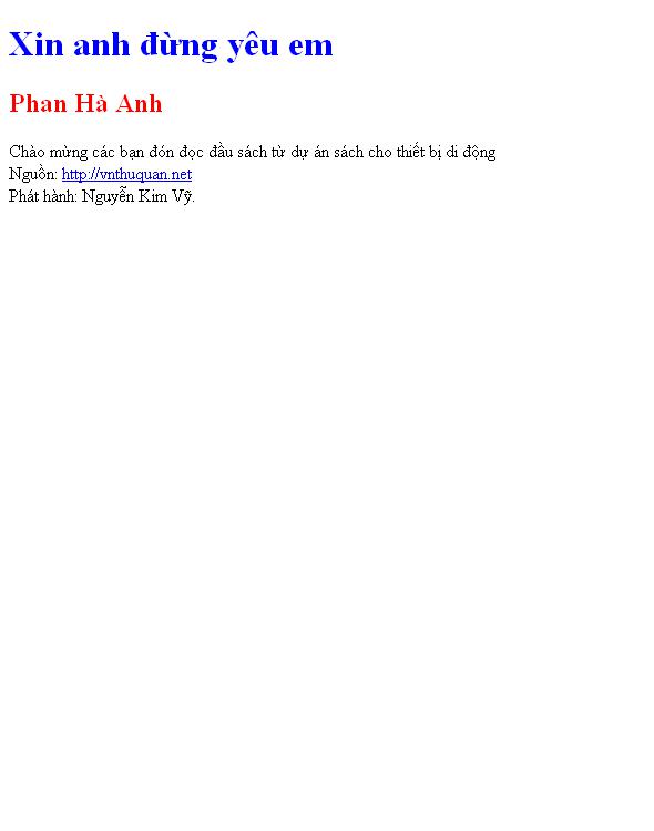 Bìa truyện Xin anh đừng yêu em