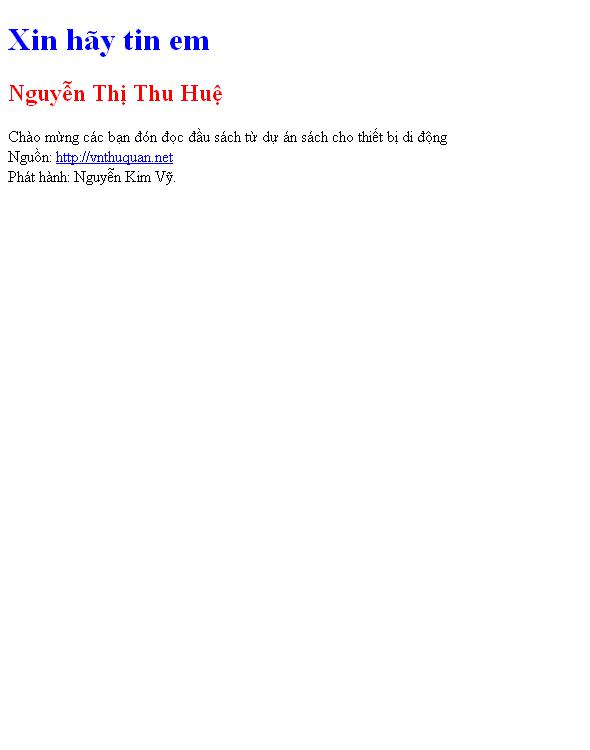 Bìa truyện Xin hãy tin em